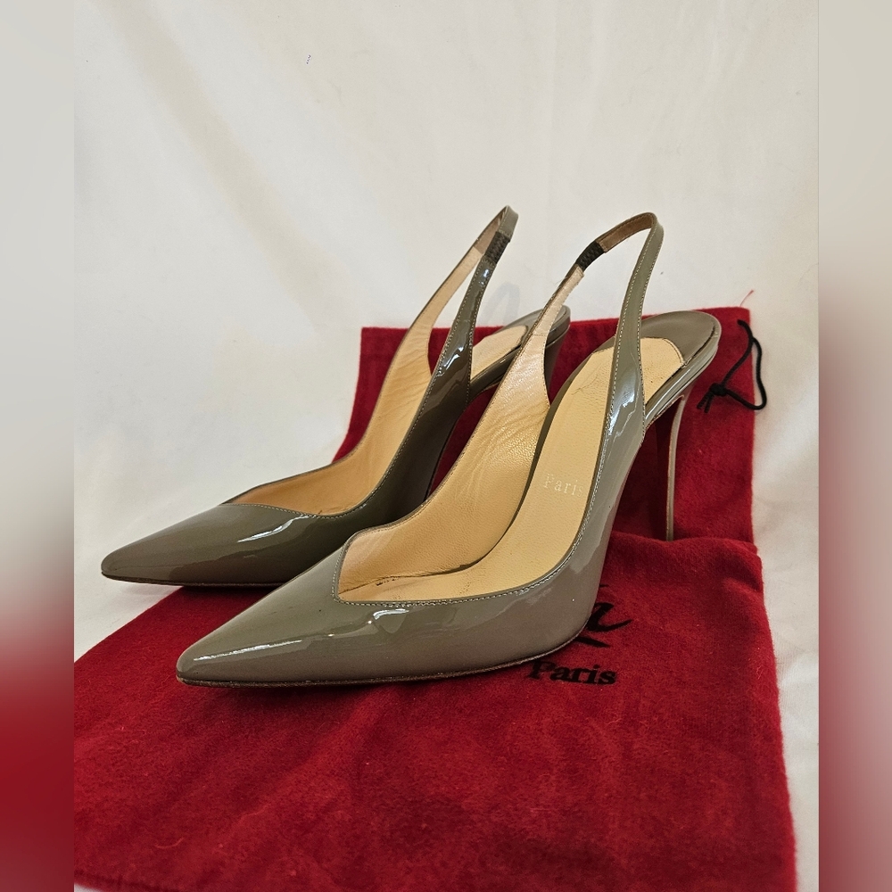 Christian Louboutin Olive Slingback Heels - Picture 2 of 7